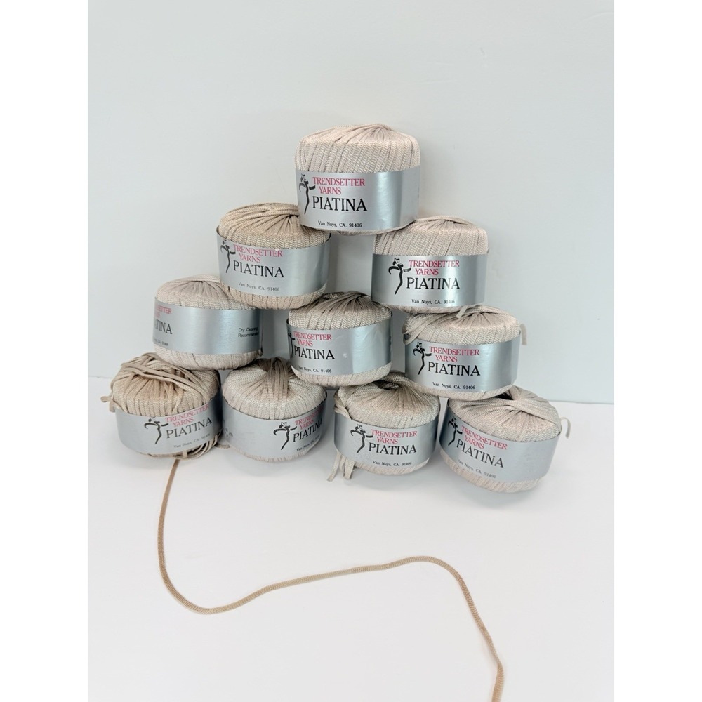 Trendsetter Yarns Piatina Knitting Ribbon Tape Viscose Italy Lot 10 - 2 Dye Lots